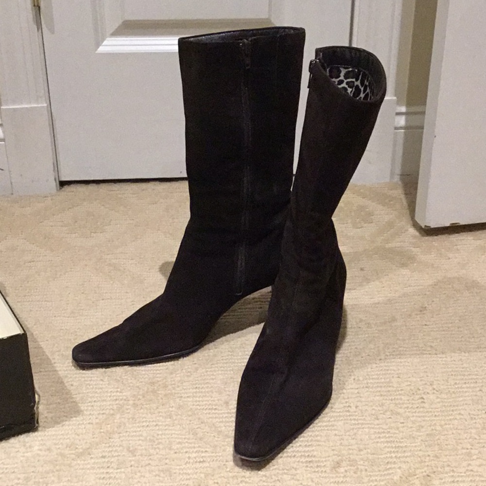 Aquatalia Weatherproof Dark Brown Suede Boots